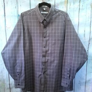Grey Windowpane button front shirt